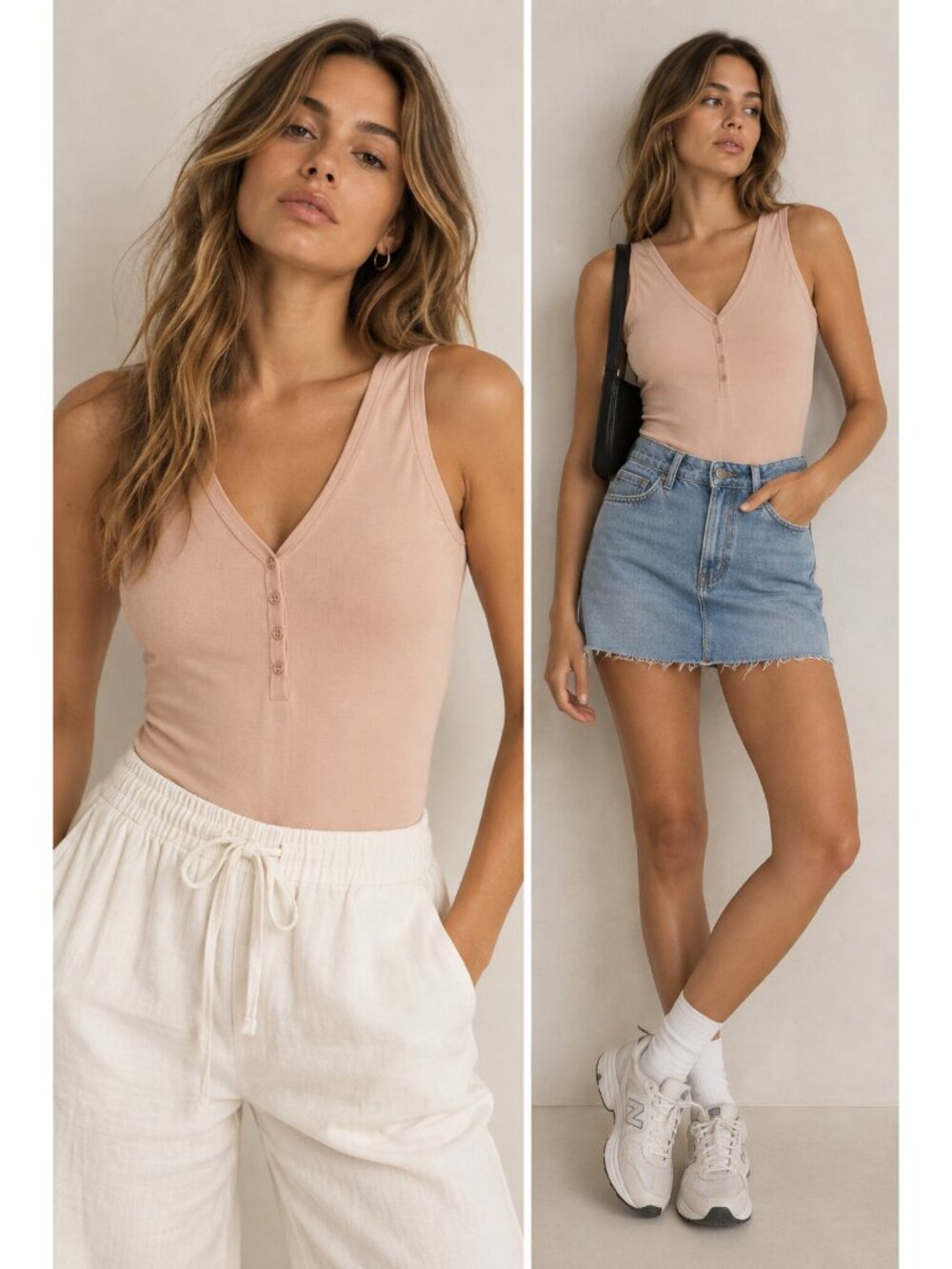 $88 525 America Nude Beige Designer Thong Bodysuit V Neck V Back Revolve NEW M